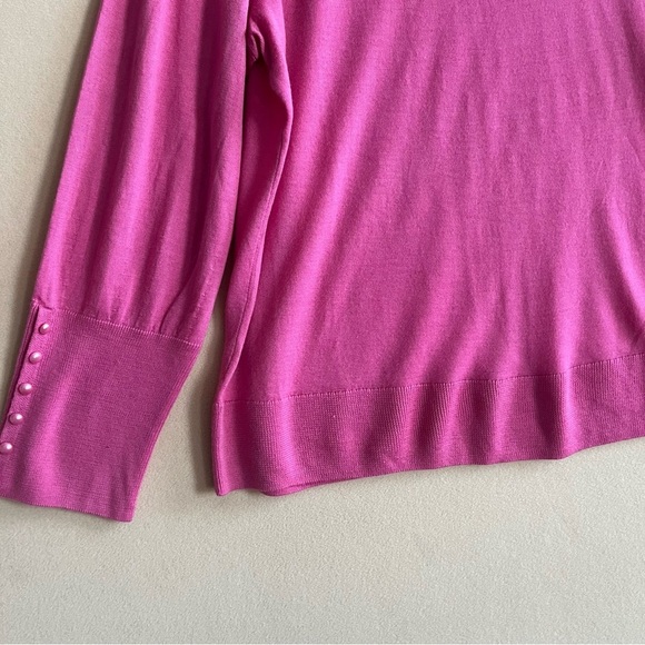 Talbots Women Sweater Merino Wool Puff Sleeve NEW BarbieCore Pink size 2X - Picture 4 of 12